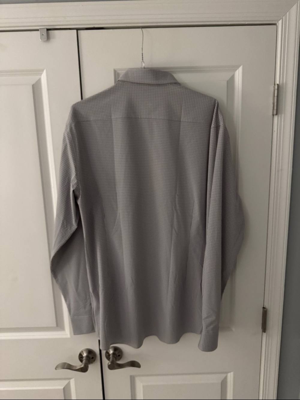 Gray Micro-Check Long-Sleeve Dress Shirt - Picture 3 of 3